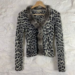 Y2K Blumarine Vintage Faux Fur Trim Cardigan